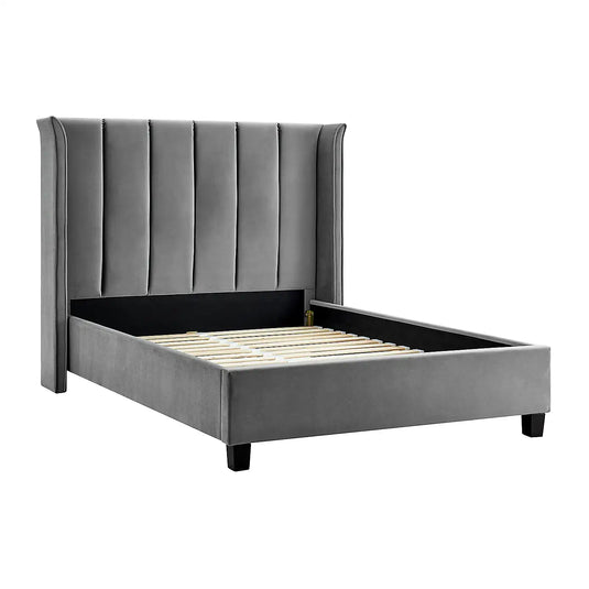 Paris Luxury Wingback Velvet Bed