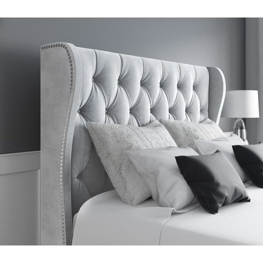 Safina Luxury Bed with Storage & Winged Headboard