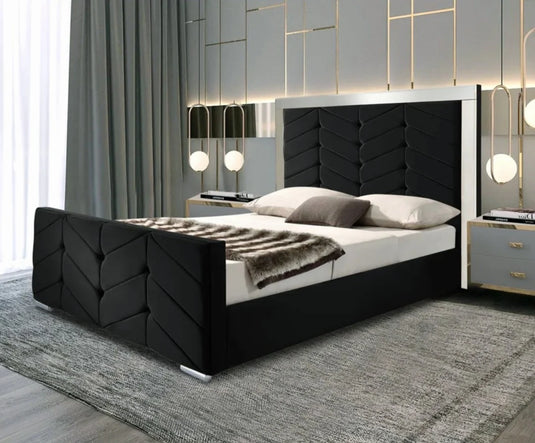 Sofia Mirror Bed with Elegant Headboard