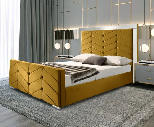 Sofia Mirror Bed with Elegant Headboard