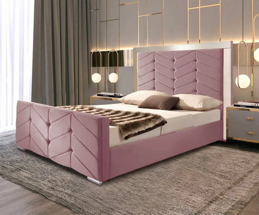 Sofia Mirror Bed with Elegant Headboard