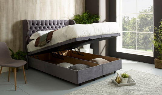 Royal Wing Floating Ottoman Bed Frame With Studs