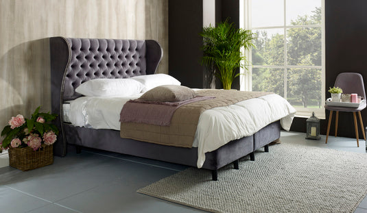 Royal Wing Floating Ottoman Bed Frame With Studs